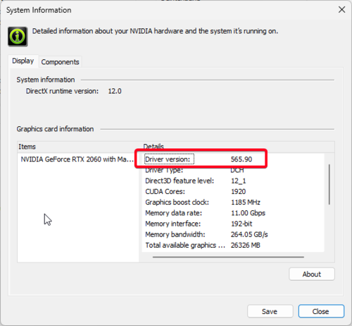Identifier la version du pilote pour l'installation de CUDA