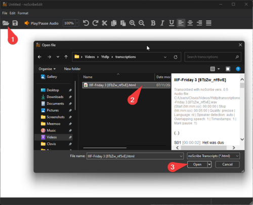 Corriger une précédente transcription.