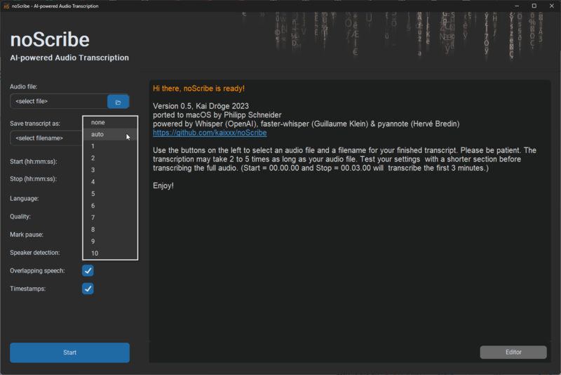Aantal sprekers selecteren