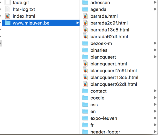 Gearchiveerde website via HTTrack